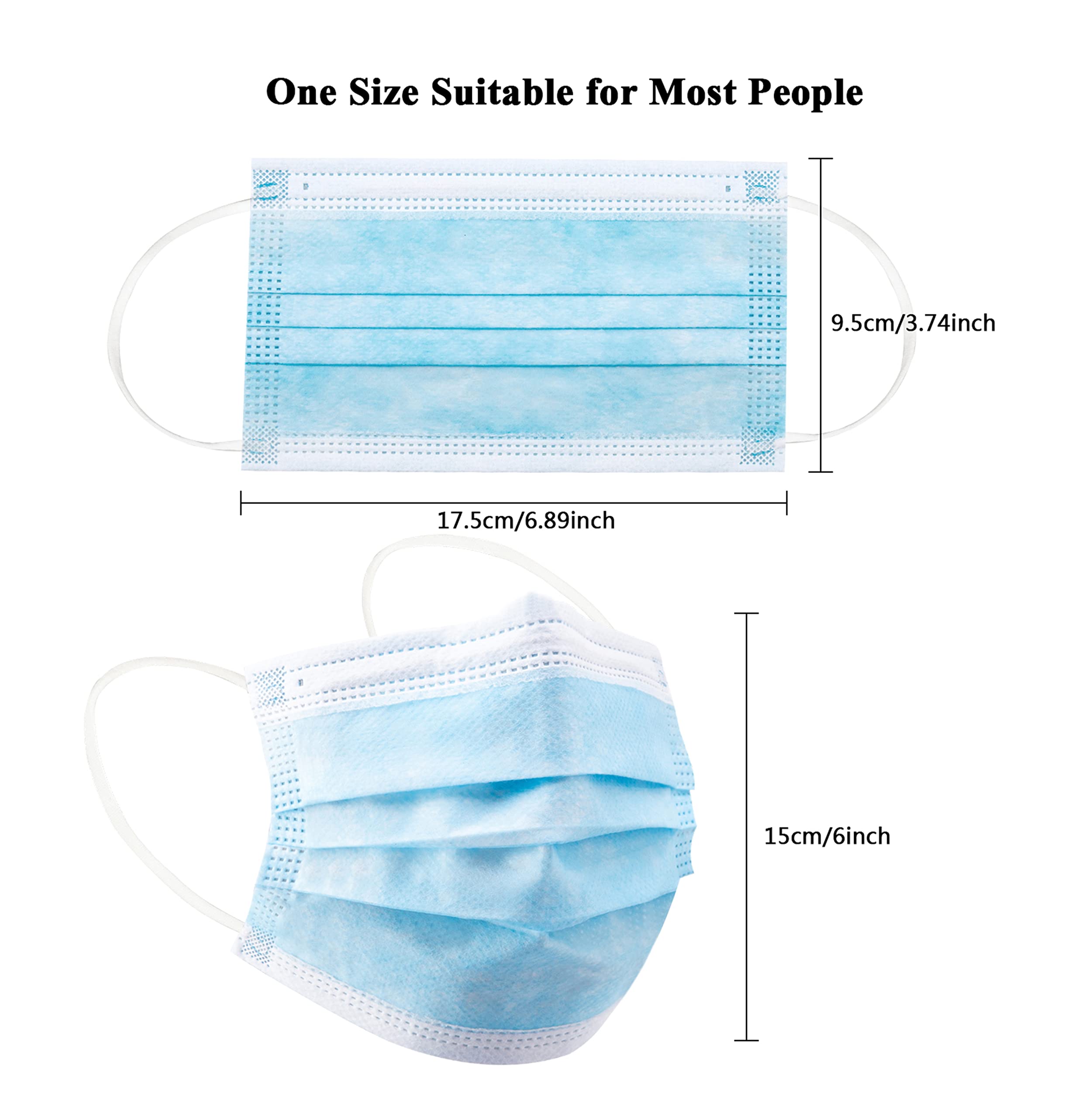 50/100Pcs Disposable Mask for  - Disposable Mask Blue avis et prix