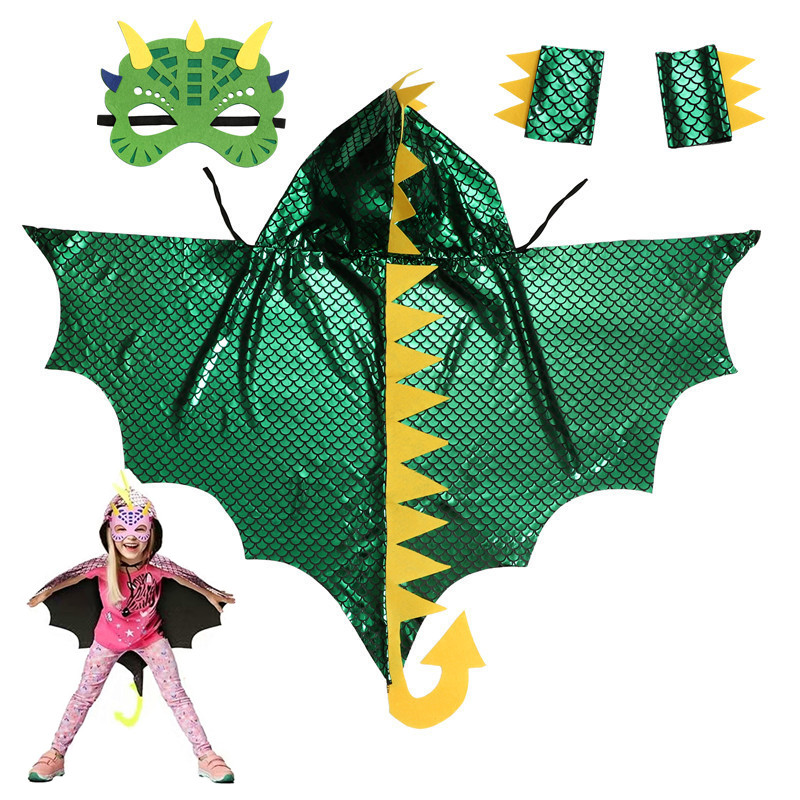 Child Green Dinosaur Cloak wit - Kids Face Mask avis et prix