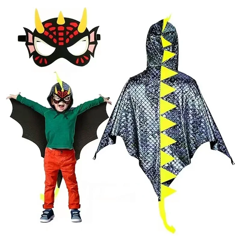 Child Green Dinosaur Cloak wit - Kids Face Mask avis et prix