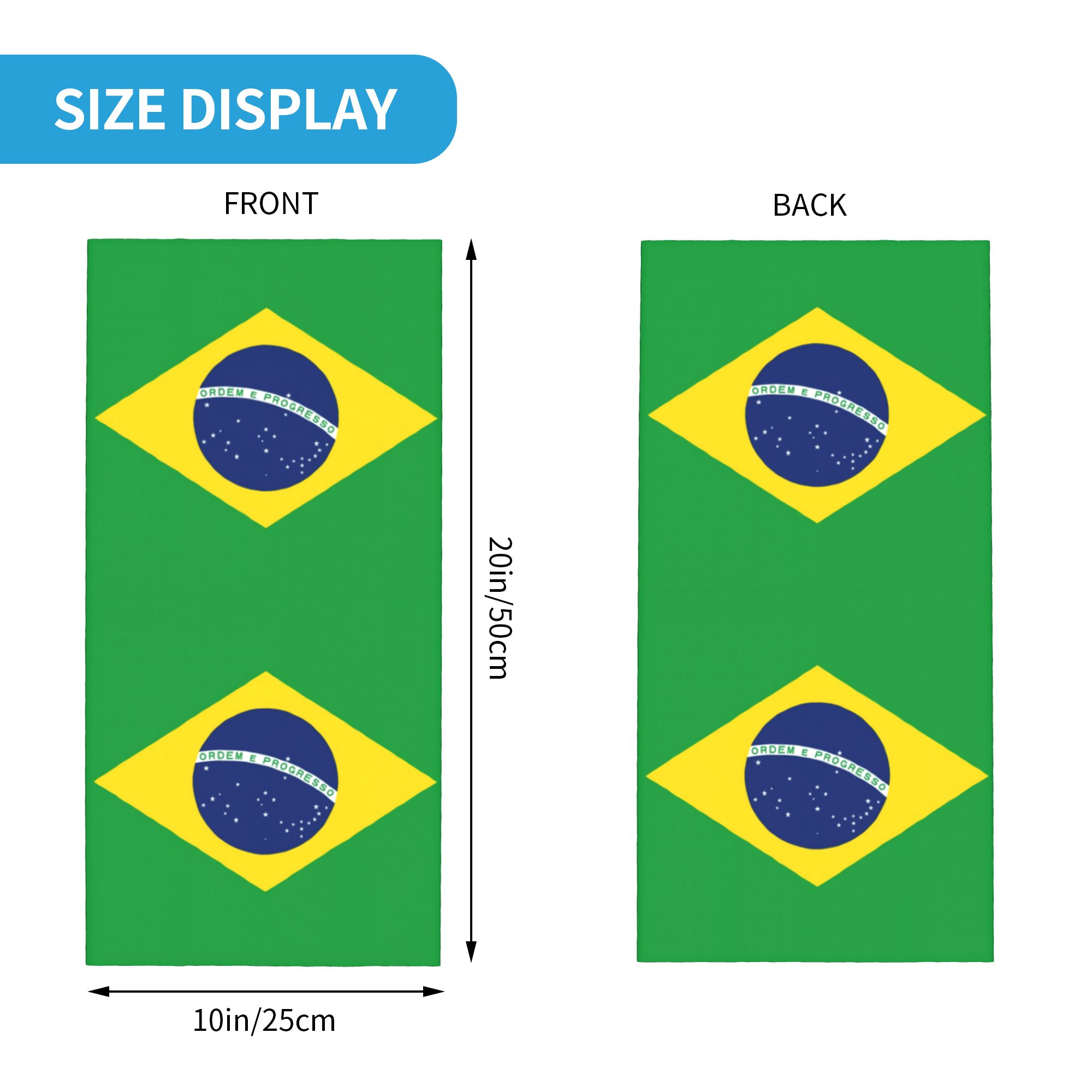 Custom Brazil Flag Bandana Nec - Neck Gaiter Face Cover avis et prix