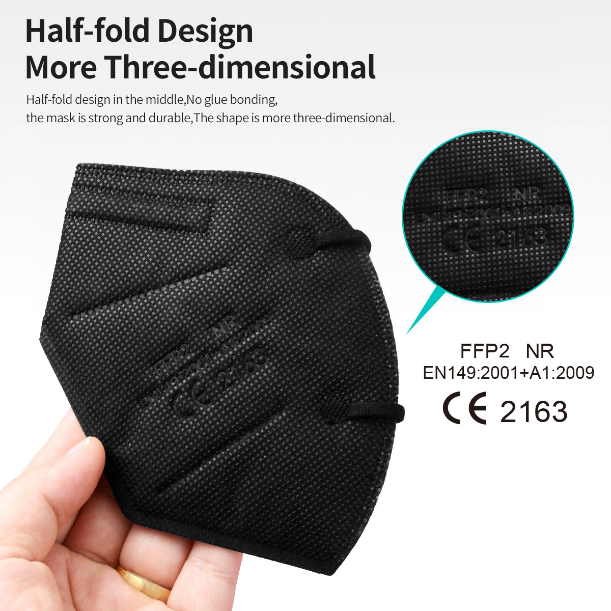 5Layer FFP2 Masks CE Approve K - Black Face Mask Pack avis et prix