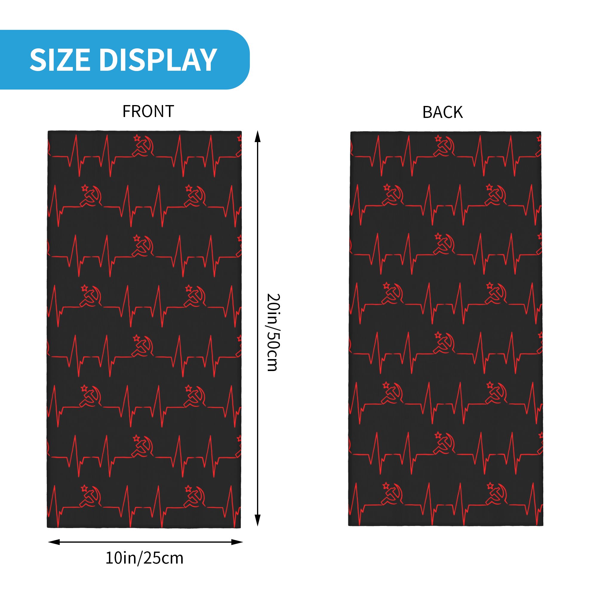 Custom Heartbeat Russian Flag  - Neck Gaiter Face Cover avis et prix