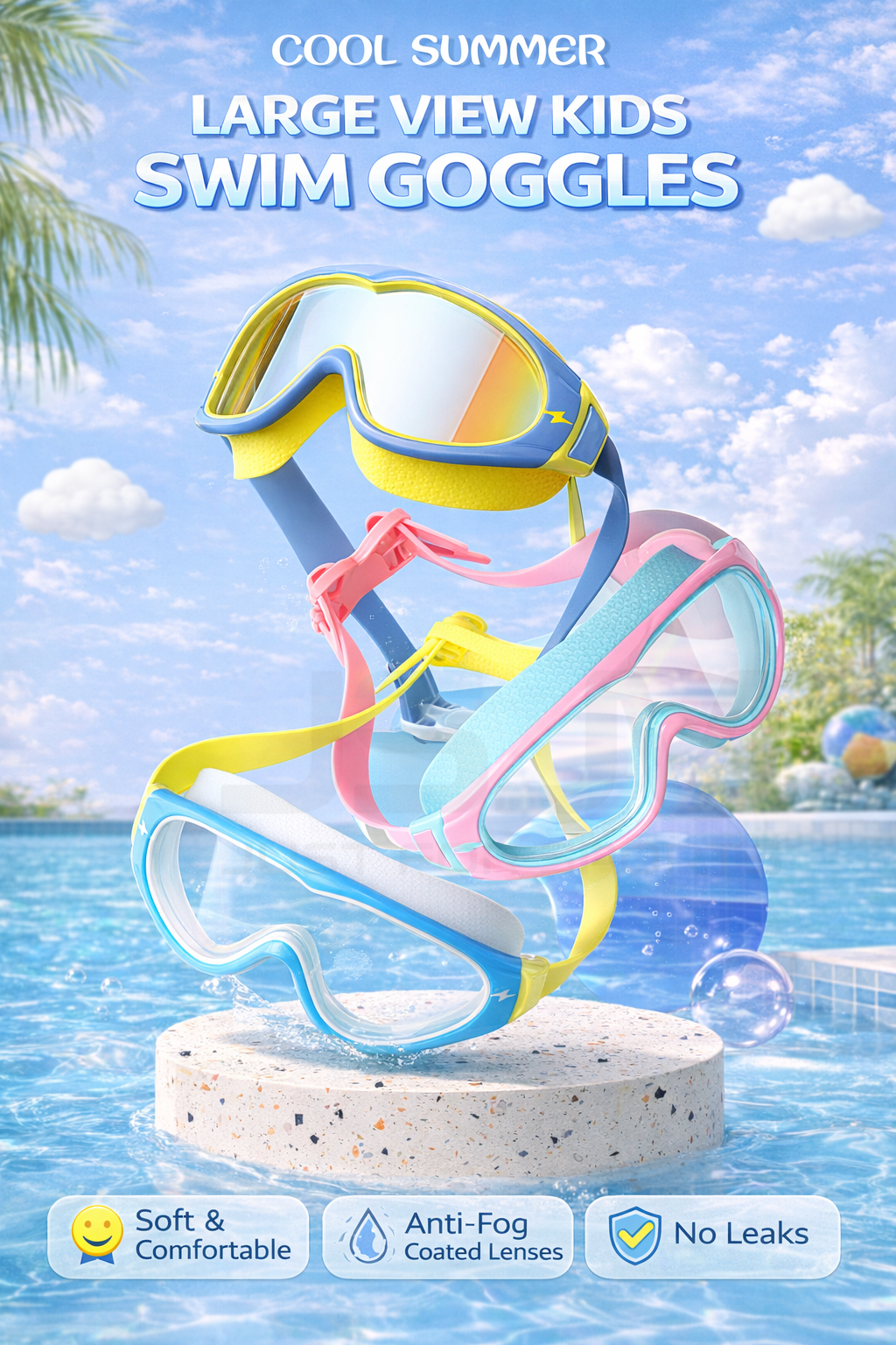 JSJM Kids Swimming Goggles Big - Anti Pollution Mask avis et prix