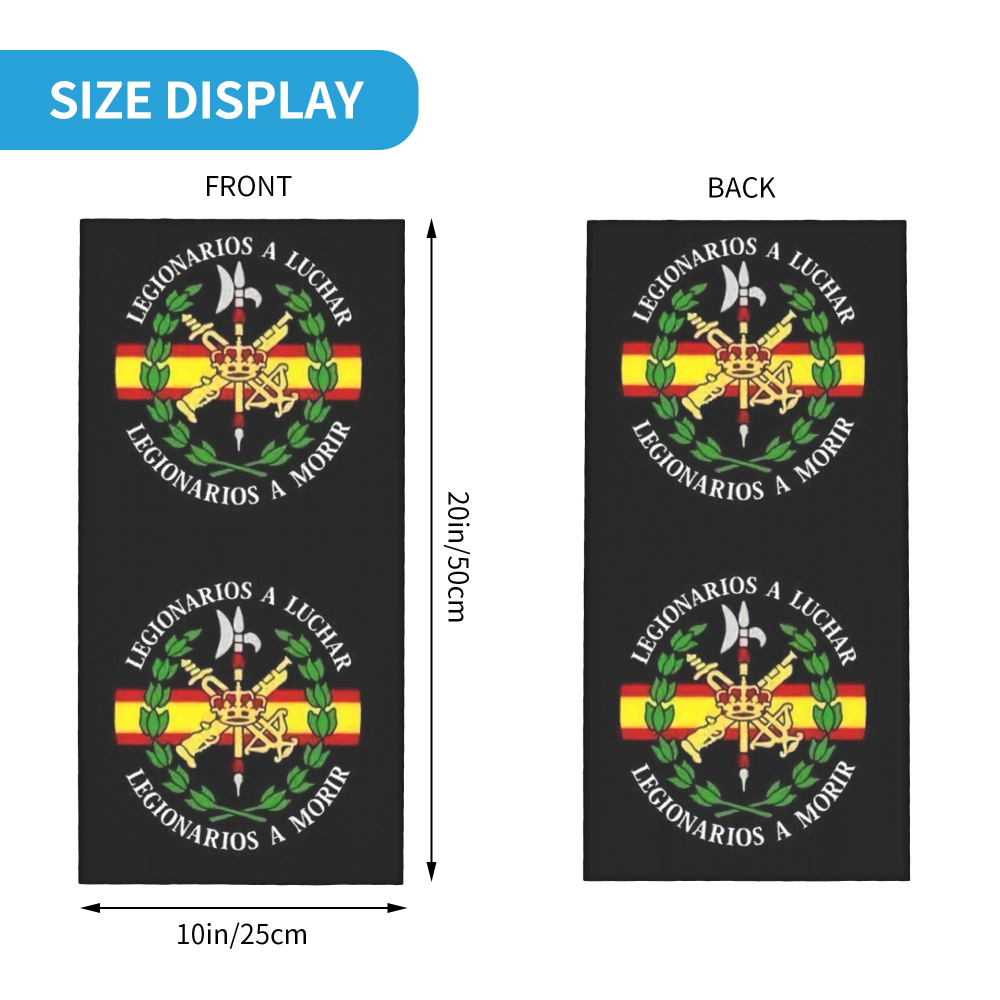 Custom Spanish Legion Bandana  - Neck Gaiter Face Cover avis et prix