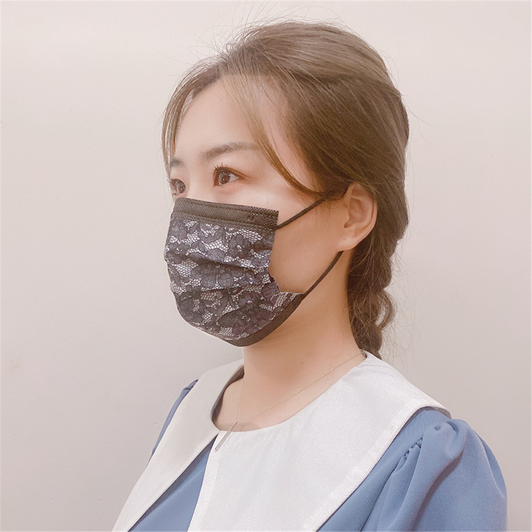 50PCS Disposable Lace Mouth Ma - Disposable Mask Blue avis et prix