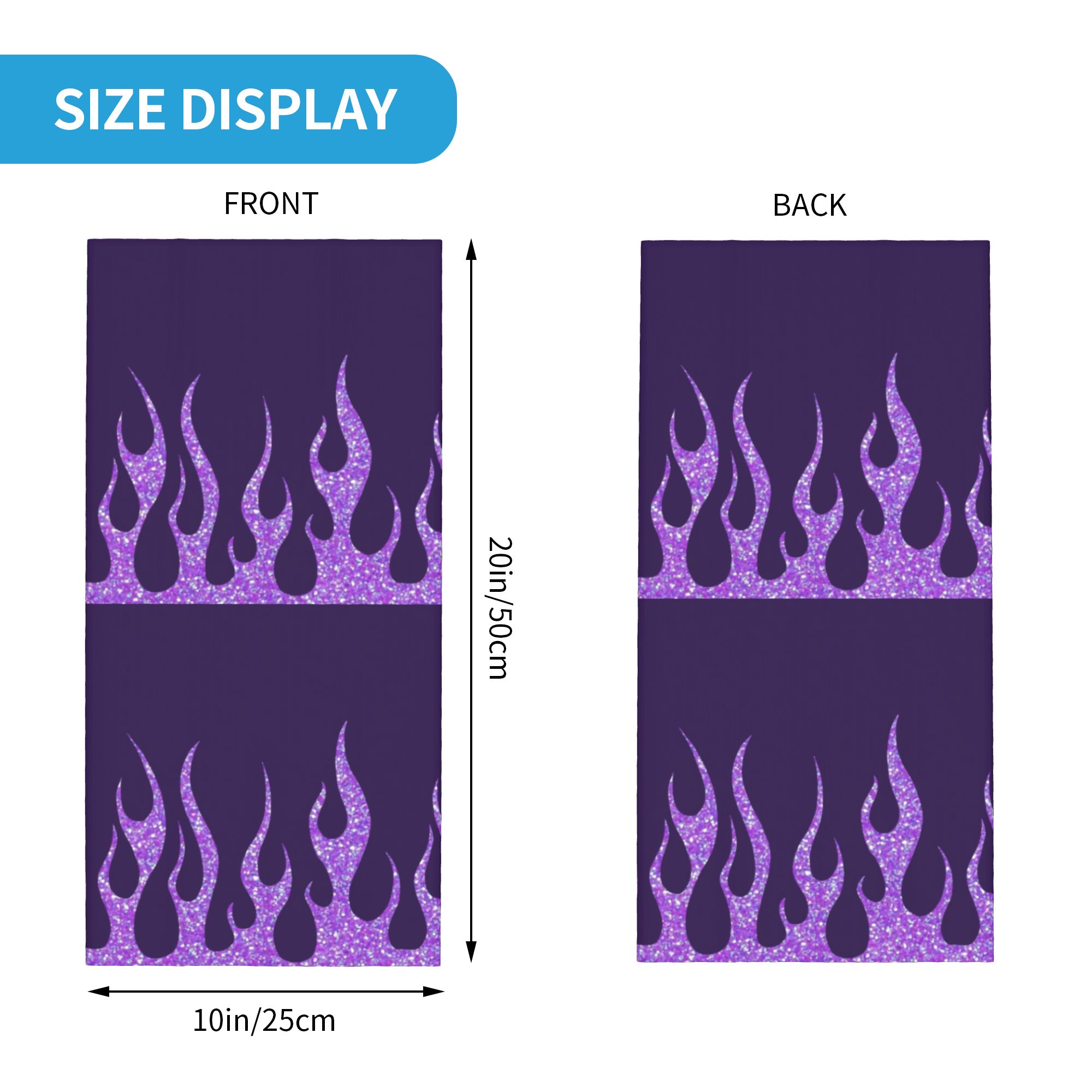 Custom Purple Glitter Flames B - Neck Gaiter Face Cover avis et prix