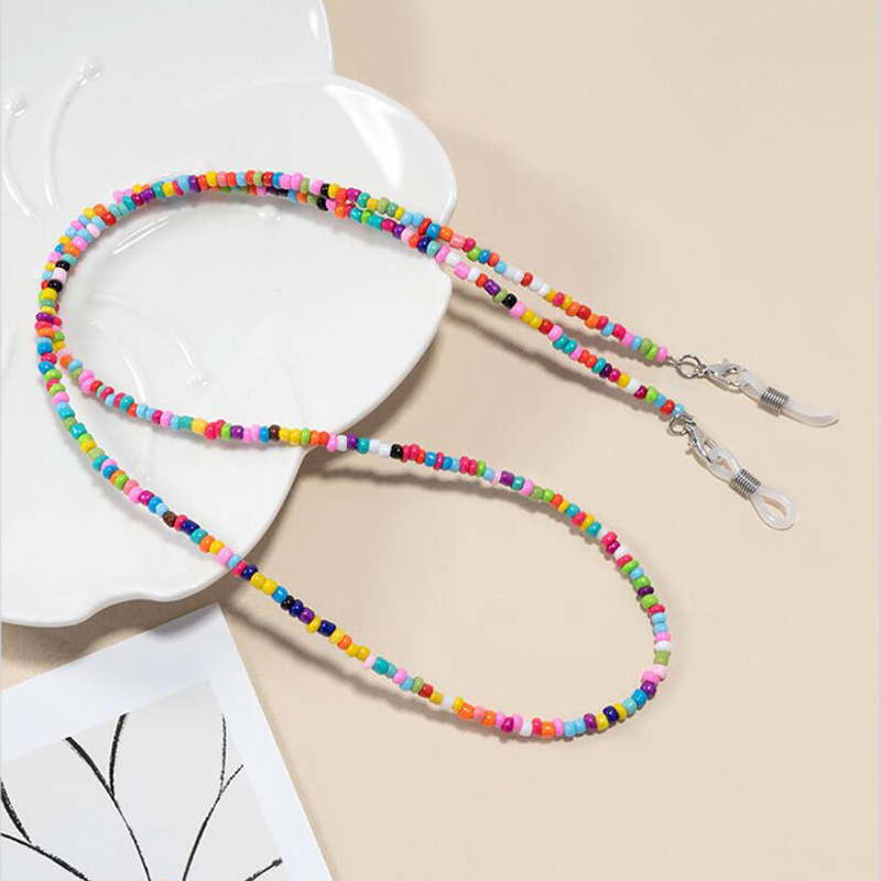 【F】 Colorful Rice Bead Glasses - Mask Chain Holder avis et prix
