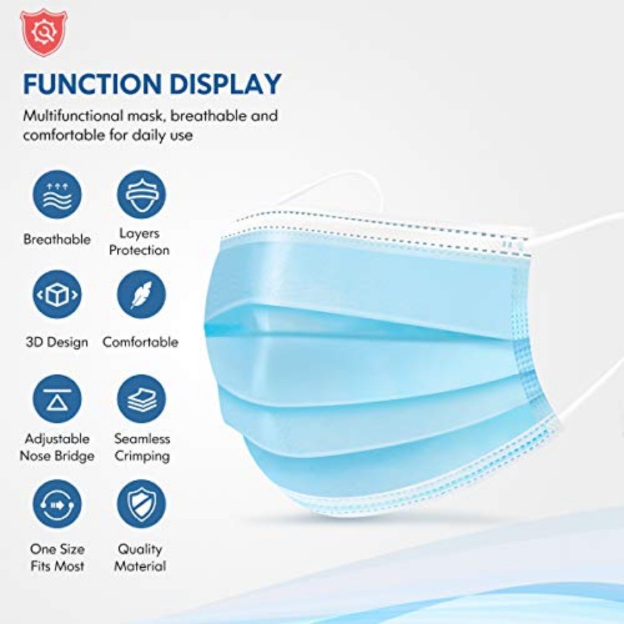 Face Mask Disposable Adults 3P - Disposable Mask Blue avis et prix