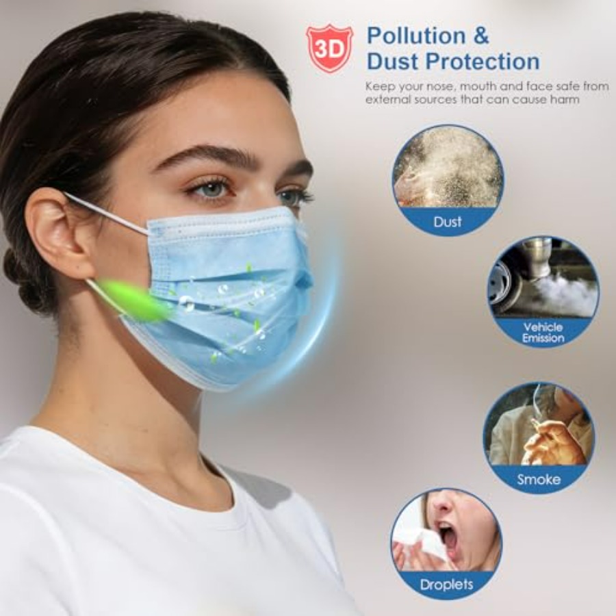 Blue Disposable Face Masks 100 - Disposable Mask Blue avis et prix