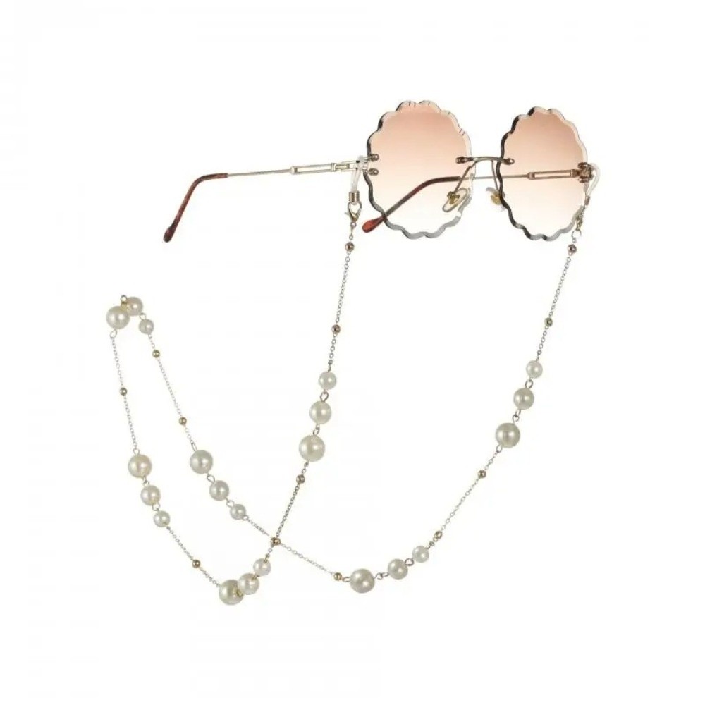 Trendy Pearl Beaded Sunglass C - Mask Lanyard Adjustable avis et prix