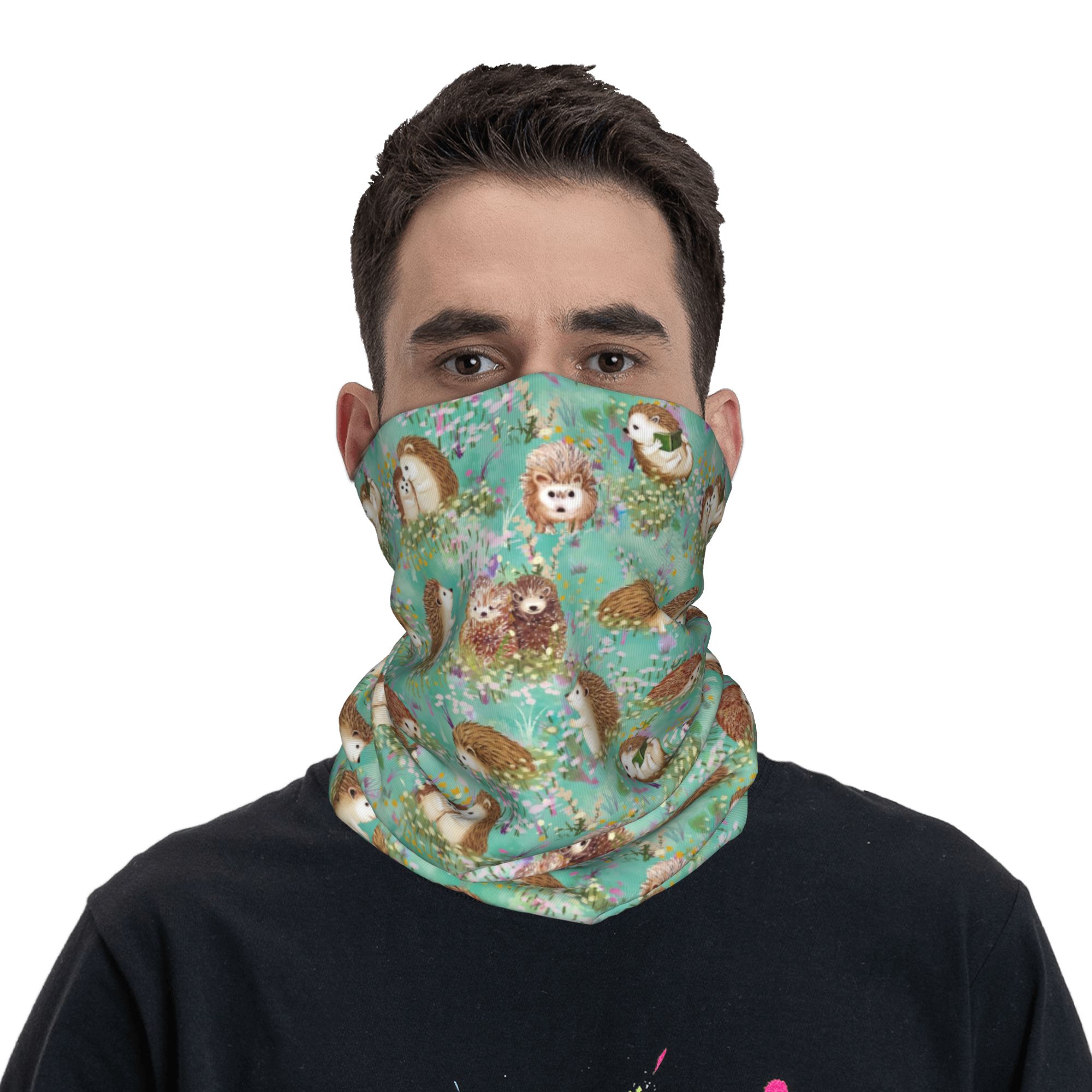 Autumn Hedgehog Spring Floral  - Neck Gaiter Face Cover avis et prix