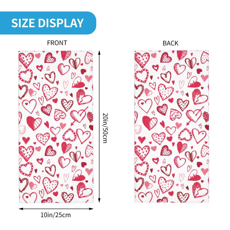 Pink Red Love Hearts Bandana N - Neck Gaiter Face Cover avis et prix