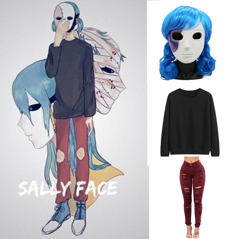Hot  Anime Game Sally Face Cos - Black Face Mask Pack avis et prix