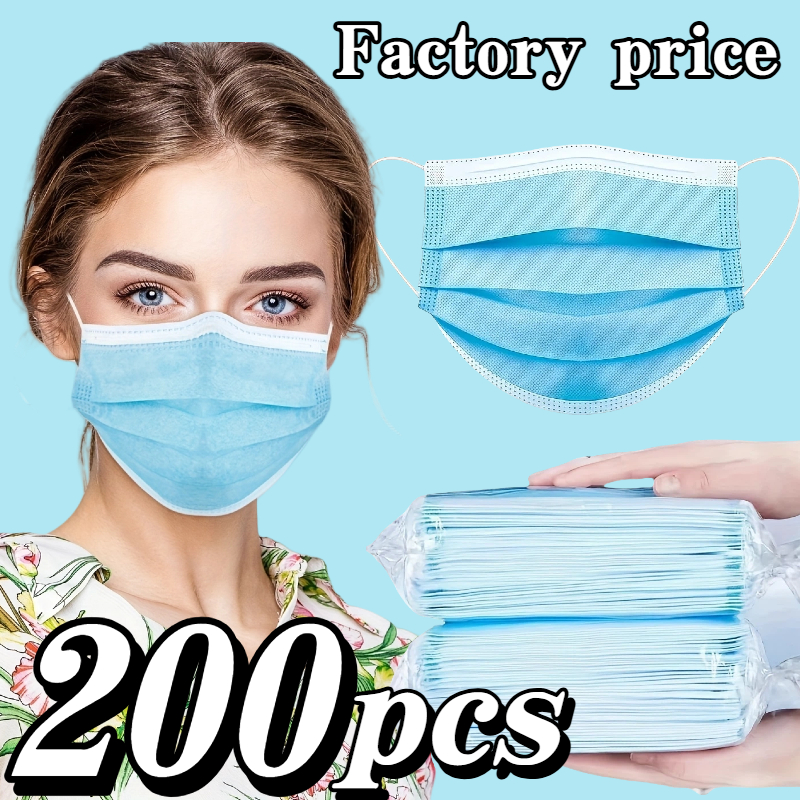 200Pcs Thickened Blue Disposab - Disposable Mask Blue avis et prix