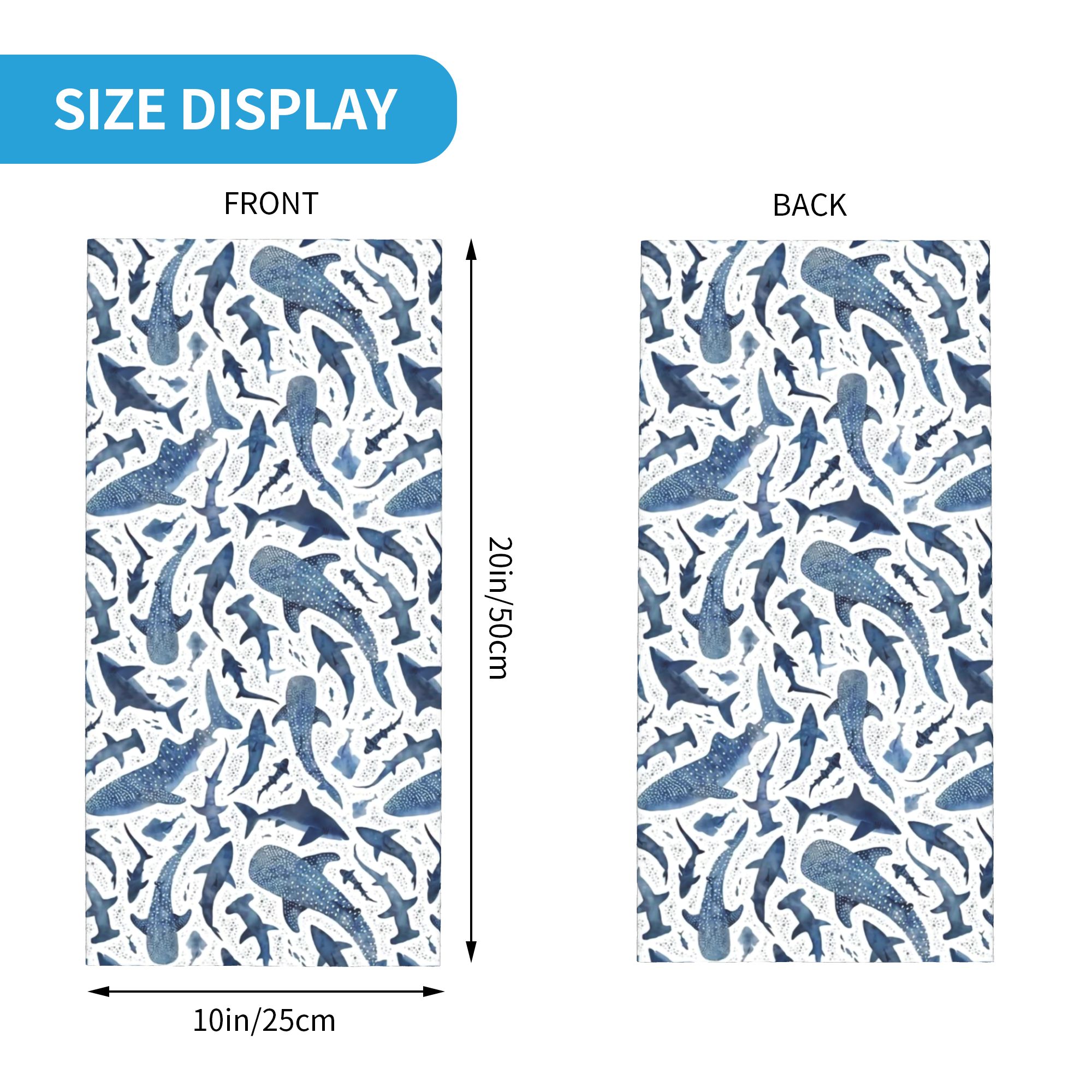 Custom Blue Watercolour Shark  - Neck Gaiter Face Cover avis et prix
