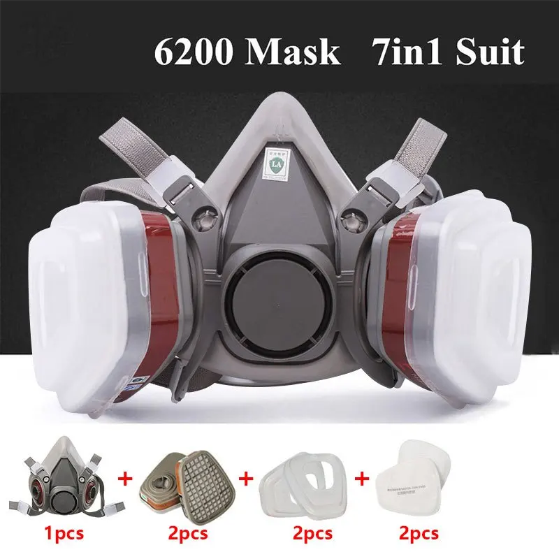 6200 7 in1 Gas Mask Gas-Proof  - Respirator Half Face avis et prix