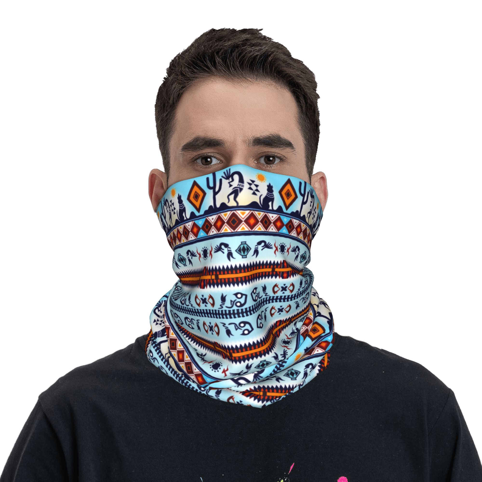 Custom Kokopelli Hohokam Treas - Neck Gaiter Face Cover avis et prix